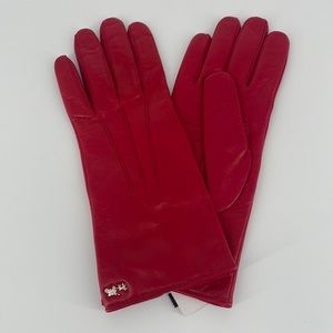 Red Leather Coach Gloves💗